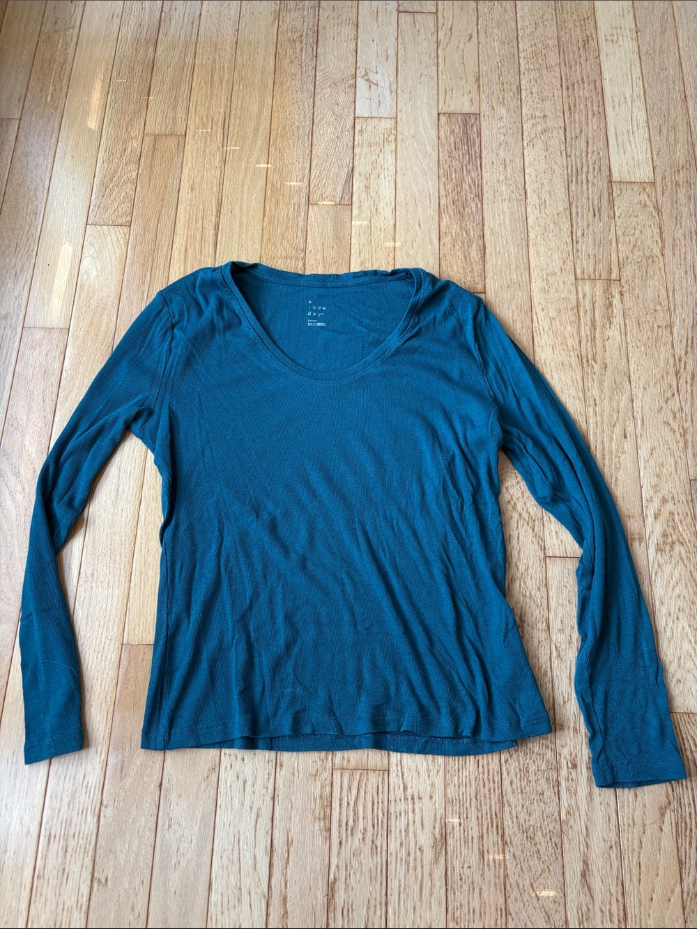 a new day Women’s Long-Sleeve Scoop Neck Top - Teal Blue